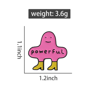 Krachtige Meisje Emaille Spelden Roze Outfit Gele Laarzen Cartoon Broche Revers Badge Sieraden Cadeau Voor Kinderen - Product Image 6
