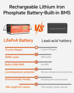 แบตเตอรี่ลิเธียมพลังงานแสงอาทิตย์12V 100Ah 50Ah 150Ah Lifepo4 300Ah แบตเตอรี่ลิเธียม Lifepo4แบตเตอรี่100Ah 12V สำหรับรถกอล์ฟ - Product Image 3