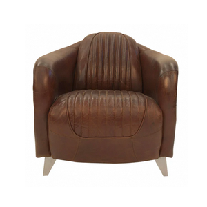 Fauteuil en cuir de style industriel, chaise de pilote avec matériaux de haute qualité, assise confortable et style industriel classique - Product Image 5