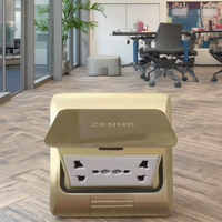 ZENHE Toma de Corriente de Suelo Empotrada de Cobre con Tapa Abatible, Apertura Manual, Impermeable, Toma Oculta, 220V IP65