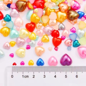 Perles demi-cercle colorées en forme de cœur Oleeya, très vendues, de 4 mm à 12 mm, pour artisanat DIY, embellissements en perles 3D en forme de cœur - Product Image 4
