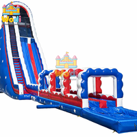 Toboggan aquatique gonflable écologique de 5,5 m de haut pour tout-petits, en PVC souple et sûr de 0,55 mm, conception à faible hauteur, garantie de 3 ans