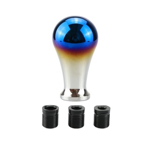 Xe đua màu xanh bị cháy cần số cần số Nhôm Xe cần số núm xoay nắp mới Cá nhân hóa sửa đổi đầu bánh - Product Image 2