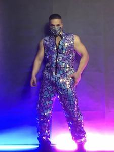 Costume <span class=keywords><strong>da</strong></span> ballerina di danza di strada <span class=keywords><strong>da</strong></span> <span class=keywords><strong>uomo</strong></span> con paillettes a specchio Laser per tuta <span class=keywords><strong>da</strong></span> palcoscenico Hip Hop per sala <span class=keywords><strong>da</strong></span> ballo stampata <span class=keywords><strong>da</strong></span> Club Bar - Product Image 4