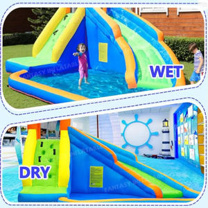 מחליק מים מתנפחים בית סדרן טירה עם בריכה ואקדח מים לילדים - Product Image 4
