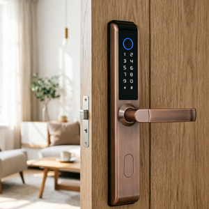 Serrure Intelligente Haut de Gamme à Télécommande HR, en Aluminium à Pont Thermique, Connexion Wi-Fi, Application Tuya, Clé Carte <span class=keywords><strong>pour</strong></span> la Sécurité Domestique - Product Image 4