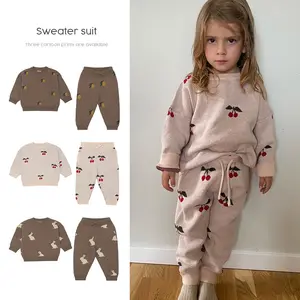 子供用セーターパンツ秋冬ガールズラビットジャカード長袖プルオーバーベビー服