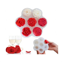 Cetakan Lilin Silikon 3D Beraroma 7 Lubang Bentuk Sukulen dan Bunga untuk Alat Pembuatan Lilin Aromaterapi Bunga Buatan Tangan DIY