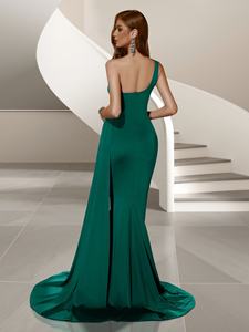 فساتين سهرة فاخرة وعصرية عالية الجودة للحوامل، فستان حفلات مثير بفتحة جانبية عالية، فستان زفاف من الساتان - Product Image 2