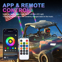 Flyming RHY-WL-01 2PCS 1FT-3FT RGB App Remote Control LED Whip Light 12V Universal Fit for UTV ATV