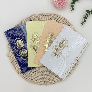 New Arrival Trung Quốc Nhà Máy Giá Sang Trọng Hình Trái Tim Vàng Tem Và Dập Nổi Gấp Thiệp Mời Thiệp Cho Đám Cưới Party Birt - Product Image 2