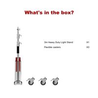 Support de lumière robuste avec roues Support de trépied réglable en acier inoxydable 100% 3m 10 pieds C Trépied pour PHOTO VIDEO LIGHT