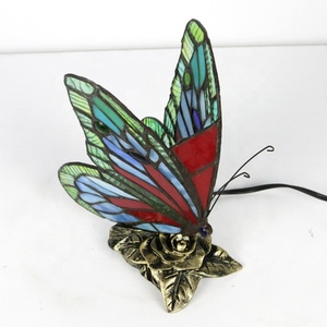 Lámparas de Mariposa Tiffany de Vidrio Teñido LongHuiJing con Enchufe US/EU, Lámpara LED de Mariposa E27 para Mesita de Noche, Habitación Infantil - Product Image 4