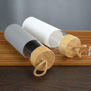 Factory 550Ml Bamboo Lid Glass Water <b>Bottle</b> Silicone Sleeve With Custom Logo - Product Image 4