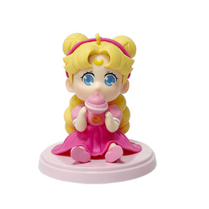 Figurine d'<span class=keywords><strong>enfance</strong></span> de Sailor Moon Usagi, version mignonne Q, avec chewing-gum et glace, plusieurs poses, robes colorées, décoration d'anime - Product Image 1