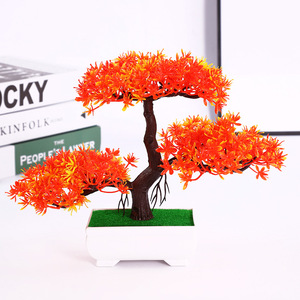 Bonsái Artificial Qi Xing, Planta en Maceta de Plástico de 20 cm, Verde, Decoración Interior para el Hogar, Oficina, Escritorio - Product Image 4