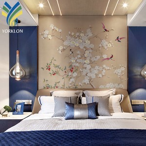 Papier Peint Commercial 3D Personnalisé pour Décoration, Tapisserie Murale Chinoiserie et Soie Chinoise, Étanche et Antistatique - Product Image 1