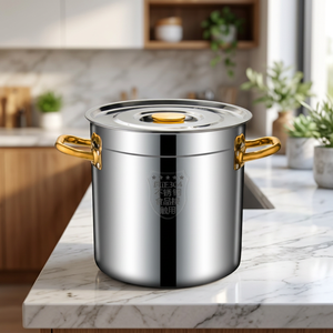 Casserole multifonctionnelle <span class=keywords><strong>en</strong></span> acier inoxydable à double anse pour cuisinière à induction, avec marquages gradués - Product Image 1