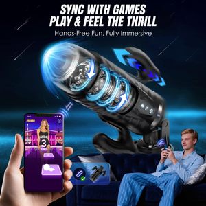 APP Kontrollü Otomatik Penis Pompası APP Kontrollü Erkek Mastürbatörü Eller Serbest Seks Makinesi İleri Geri Hareketli Döner Elektrikli Erkek Mastürbasyon Oyuncağı - Product Image 4