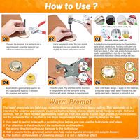 Kit d'outils de poinçonnage pour œillets de 12 mm (diamètre intérieur) avec œillets métalliques de 12 mm, pinces pour cuir/ceintures/chaussures/artisanat