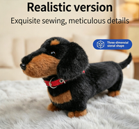 Ensemble de jouets en peluche réalistes Teckel, Adorable chien long en peluche super doux, Anti-stress, Cadeau de confort pour enfants, Garçons et Filles