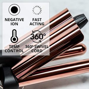 <span class=keywords><strong>Rizador</strong></span> de Pelo Profesional de 3 Barras con Rotación Profunda, Máquina para Rizar, Ondular y Crimpar el Cabello - Product Image 2