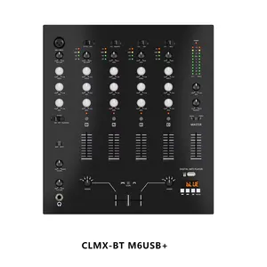 جهاز مزج موسيقى دي جي ديسكو الصوتي الاحترافي Clavax CLMX-M6USB مزود بـ 4 قنوات مع مدخل USB BT XLR RCA خاص بلوازم قرص صلب ووسائط فوتونية على الكمبيوتر المزود بمفتاح دوران