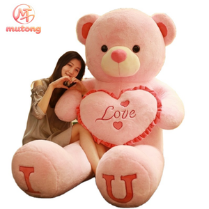 Orsacchiotto Gigante a Forma di <span class=keywords><strong>Cuore</strong></span>, <span class=keywords><strong>Peluche</strong></span> Morbido, Regalo Romantico per San Valentino, Anniversario, Compleanno - Product Image 1