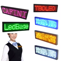 Etiqueta de Nombre LED Recargable, Programable por Aplicación, Letrero LED Pequeño Personalizado, Placa de Identificación LED con Mensajes Desplazables
