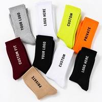 Chaussettes décontractées mi-mollet personnalisables en coton respirant pour hommes, chaussettes de sport avec logo personnalisé, directement de l'usine