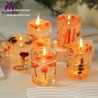 Bougie d'aromathérapie en cire de gelée aux fleurs naturelles, en verre, pour chambre à coucher, aux huiles essentielles, créative, pour Thanksgiving et Noël, vente en gros