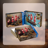 Blocs de construction DIY en gros pour les jouets et les décorations des enfants, ensemble de blocs de construction de navire pirate Reine Anne pour la chasse au trésor