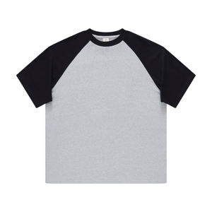 T-shirt Oversize Personalizzate con Maniche Raglan in Cotone 100%, Stile Streetwear con Contrasto di Colori e Stampa a Rilievo - Product Image 3