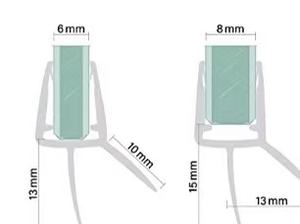 Raccords <span class=keywords><strong>de</strong></span> quincaillerie pour portes en verre en Chine Bande d'étanchéité inférieure pour salle <span class=keywords><strong>de</strong></span> bain, avec deux ailes pour arrêter les fuites <span class=keywords><strong>de</strong></span> douche - Product Image 6