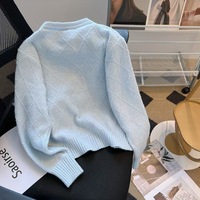Nuevo diseño al por mayor cárdigan perla lujo bolsillo cárdigan mujeres solo pecho cuello redondo elegante mujeres suéteres