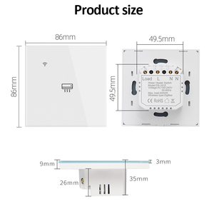 Interrupteur intelligent pour maison connectée <span class=keywords><strong>40A</strong></span> pour climatiseur WiFi, panneau tactile en verre trempé, minuterie, garantie 2 ans, compatible avec les climatiseurs - Product Image 6