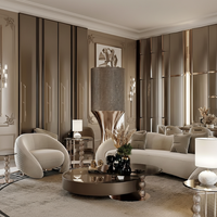 Ensemble de canapés incurvés en tissu velours de design italien - Canapé sectionnel moderne de luxe pour salon, hôtel, villa