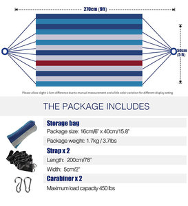 Hamaca portátil para exteriores, barata y personalizada, para <span class=keywords><strong>jardín</strong></span>, deportes, casa, viaje, Camping, columpio, lona, cama a rayas, hamaca - Product Image 4