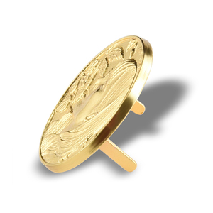 Placa de Identificación Redonda de Metal Dorado con Logotipo Personalizado, Portátil, para Oficina - Product Image 2