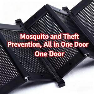 Современная складная москитная сетка-дверь с ромбовидной сеткой, раздвижная, для защиты от кошек, крыс, взлома, выдвижная, невидимая, оптом - Product Image 5