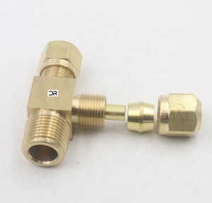 Kết nối ống để ống d.o.t SAE không khí phanh Brass phù hợp cho Nylon Ống Nam chạy <span class=keywords><strong>Tee</strong></span> - Product Image 1