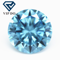 Wuzhou gemmes factory 5A qualité 0.8mm-12mm rondes facettées aigue-marine cubique zircone lâche gemmes synthétiques forme ronde pierres CZ