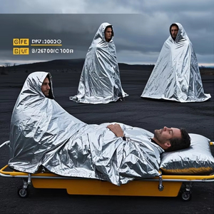 Outdoor emergency silver survival <b>blanket</b> with lightweight aluminum foil insulation suitable for camping hiking, and evacuation - Product Image 2
