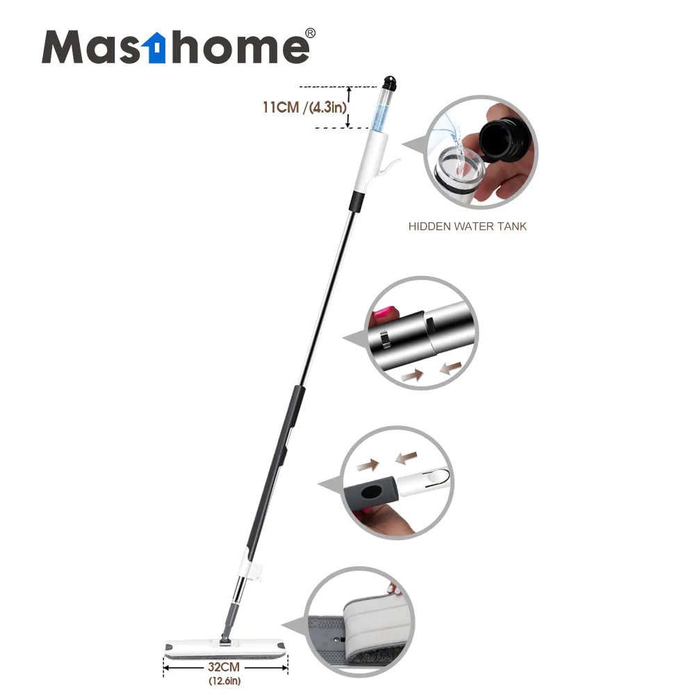 Masthome erarbeitet hand freies flash spray boden mopp mit wasser spray 360 mopp für fliesen reiniger mikrofaser wasser