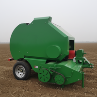 Mini-presse à balles ronde portable pour ensilage et foin avec enveloppeuse 220V pour usage domestique et agricole