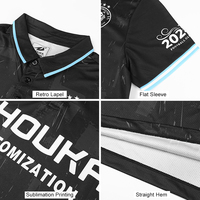 Camiseta de Fútbol Polo con Cuello Sublimado Personalizada OEM, 150g Poliéster Transpirable, Uniforme Deportivo con Botones para Equipo de Fútbol