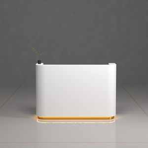 Bàn tiếp tân giá hiện đại Salon Vòng acrylic rắn bề mặt cửa hàng tiếp tân truy cập trắng LED - Product Image 6