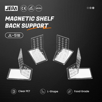 Support de présentation magnétique en L pour étagère, en PET transparent, pour magasin de détail