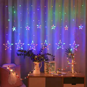 Ramadan Festival Verlichting Twinkle Star 3M Raamgordijn Transparante Draad Fee String Leds Lichten