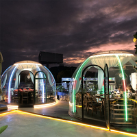 Maison complète, tente dôme de glamping Mars préfabriquée en PC transparent et étanche pour hôtels, complexes hôteliers, jardins, matériau de couverture en polycarbonate